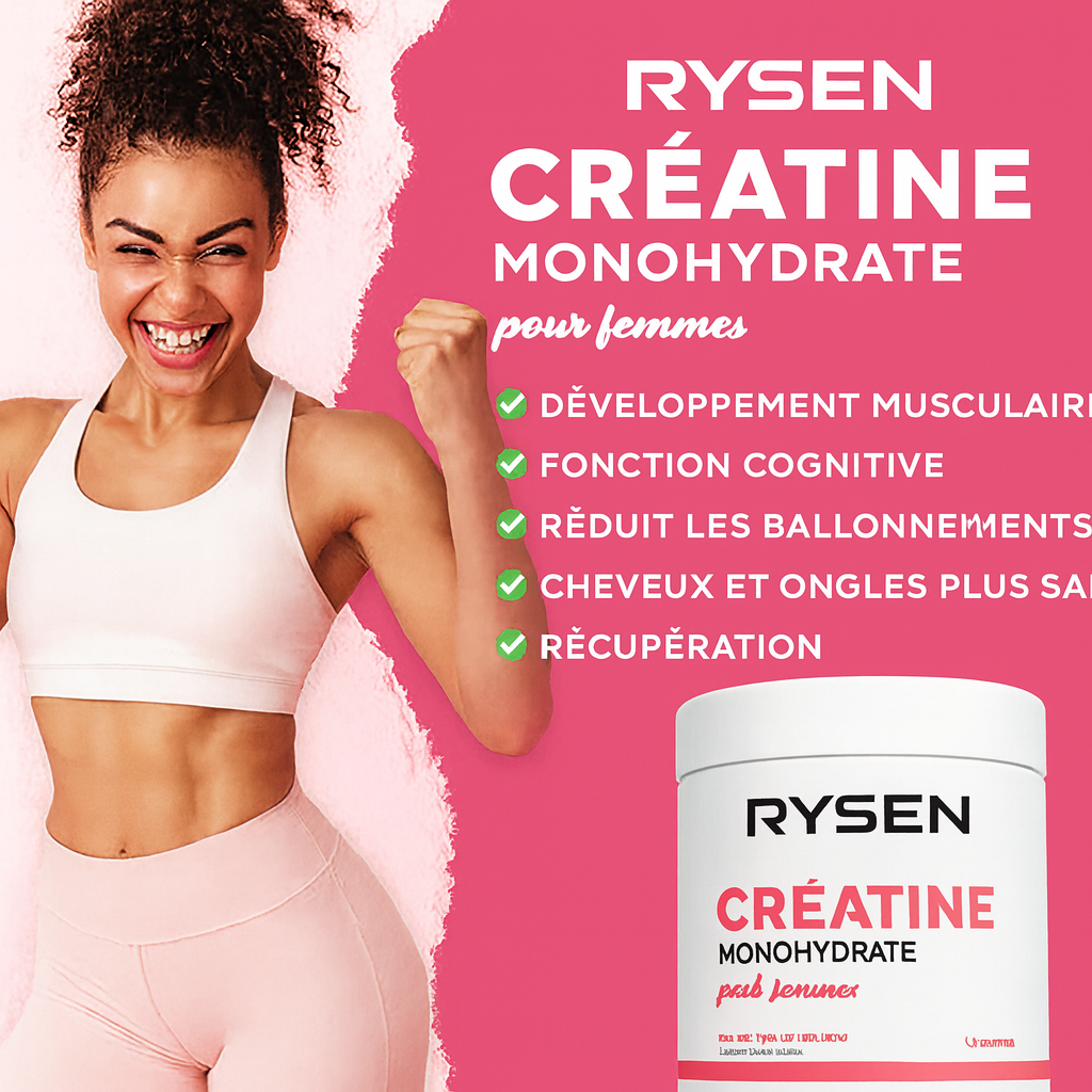 RYSEN - Monohydrate de créatine pour femmes (sans saveur)