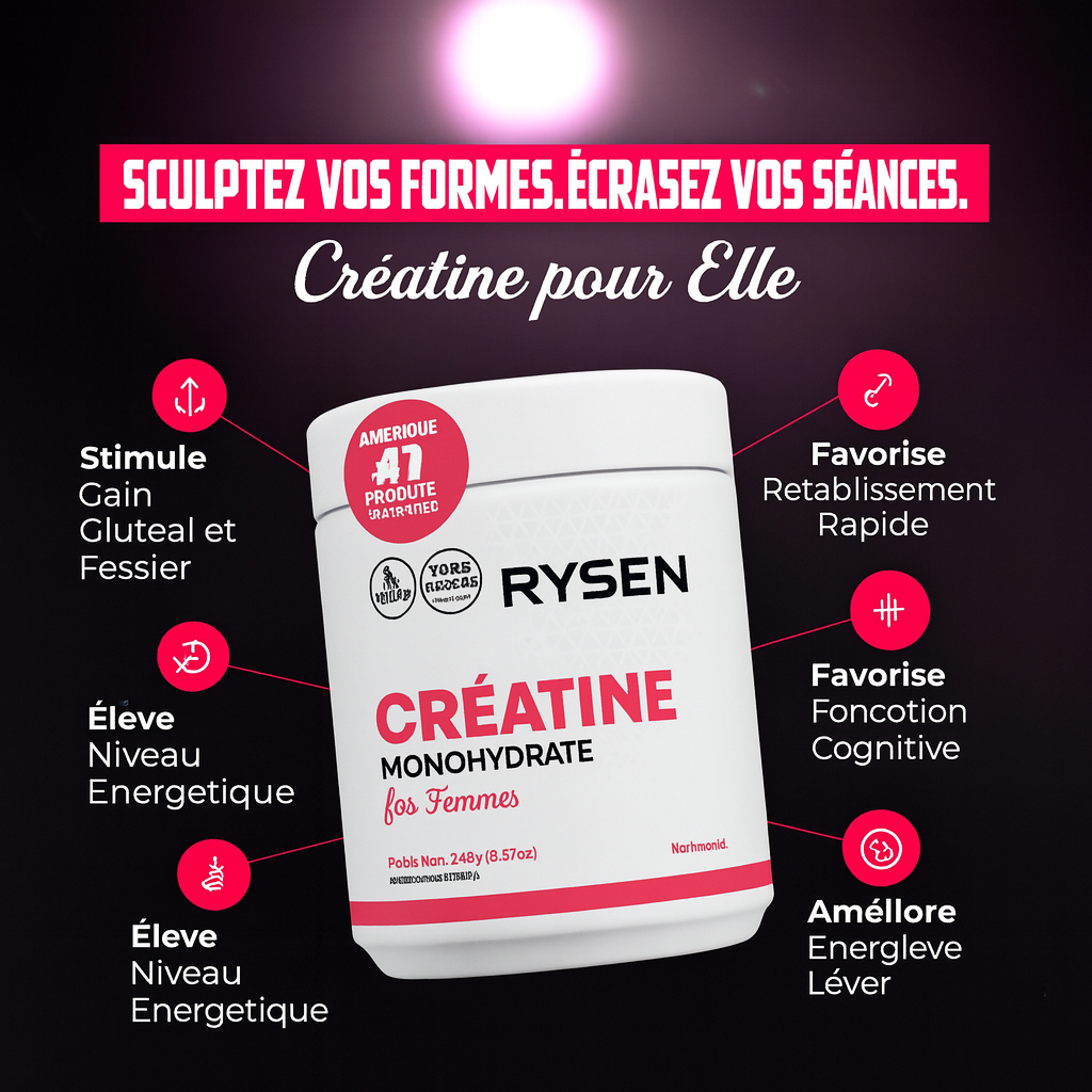 RYSEN - Monohydrate de créatine pour femmes (sans saveur)