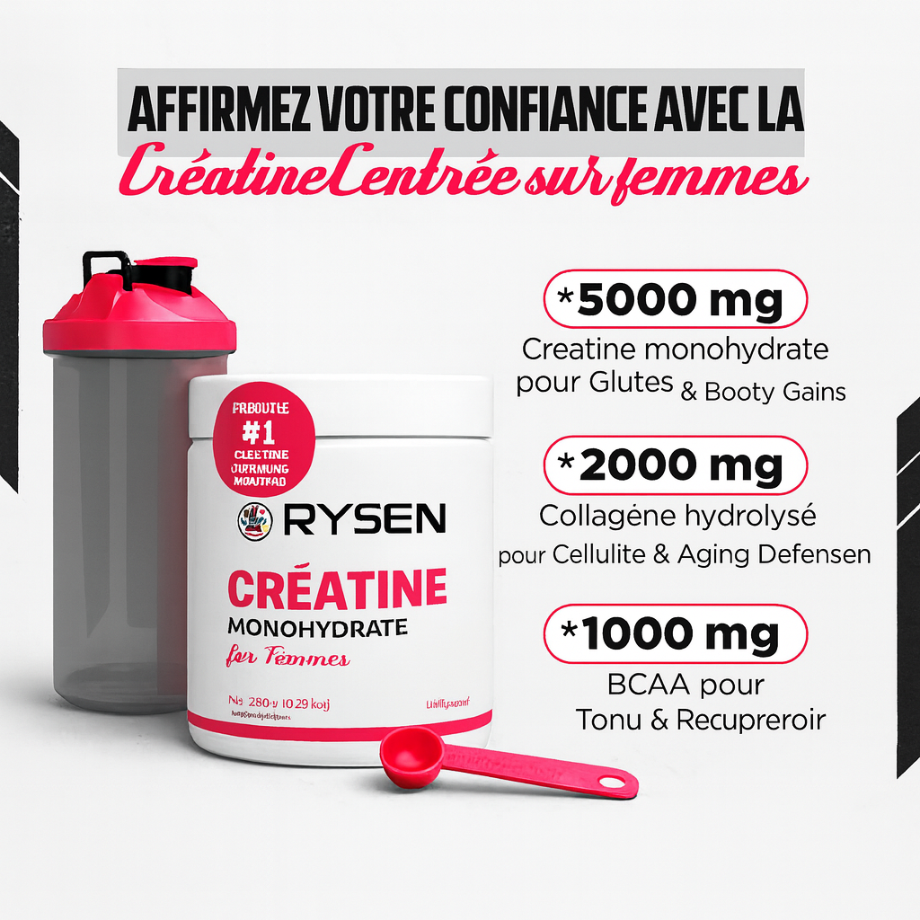 RYSEN - Monohydrate de créatine pour femmes (sans saveur)