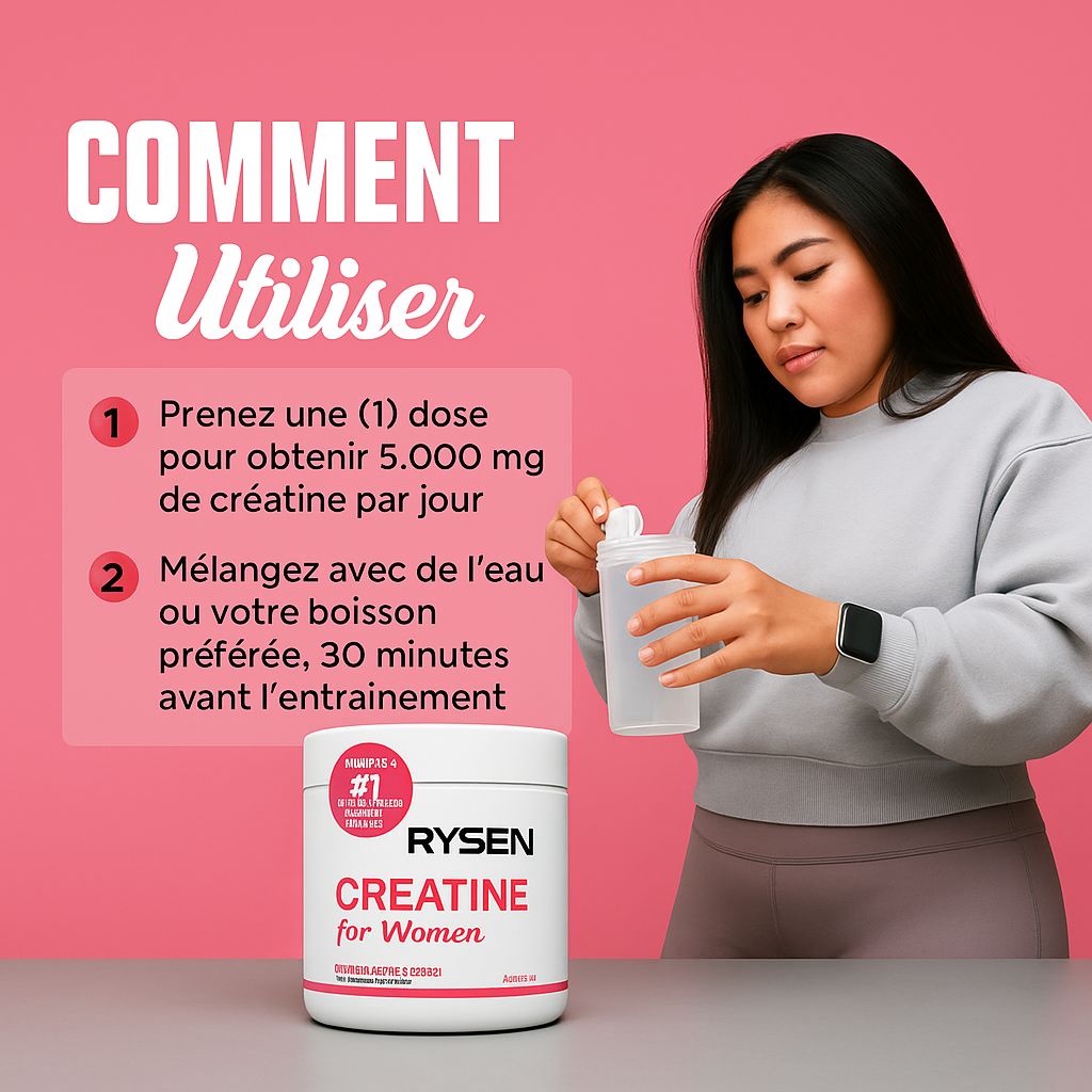 RYSEN - Monohydrate de créatine pour femmes (sans saveur)